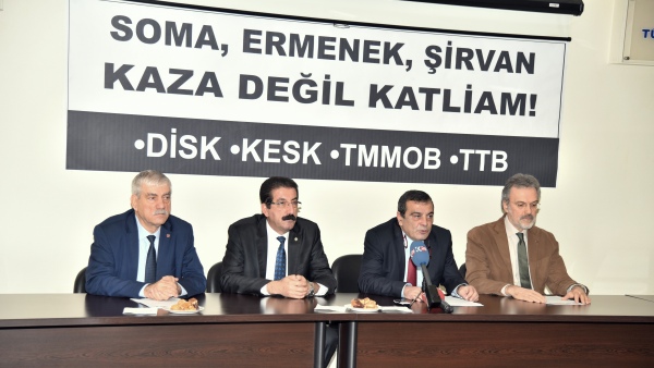 DİSK-KESK-TMMOB-TTB Şirvan maden faciası ile ön inceleme raporu açıklandı